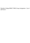 Sheridan College HRMT 70002 Group Assignment - Case 1 and Case 2.