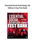 Essential Social Psychology 4th Edition Crisp Test Bank