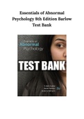 Essentials of Abnormal Psychology 8th Edition Barlow Test Bank