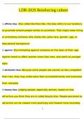 LDR-202S Reinforcing culture  QUESTIONS AND ANSWERS &lpar;2024&sol;2025&rpar; &lpar;VERIFIED ANSWERS&rpar;