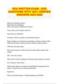 ROU WRITTEN EXAM - OOD QUESTIONS WITH 100&percnt; VERIFIED ANSWERS 2024-2025