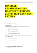 PHYSICAL EXAMINATION AND HEALTH 8TH EDITION JARVIS TEST BANK BEST RATED A 