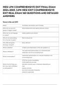 HESI LPN COMPREHENSIVE EXIT FINAL EXAM 2024-2025 &sol;LPN HESI EXIT COMPREHENSIVE EXIT REAL EXAM 160 QUESTIONS AND DETAILED ANSWERS