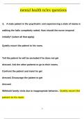 mental health nclex  QUESTIONS AND ANSWERS &lpar;2024&sol;2025&rpar; &lpar;VERIFIED ANSWERS&rpar;