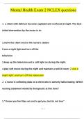Mental Health Exam 2 NCLEX  QUESTIONS AND ANSWERS &lpar;2024&sol;2025&rpar; &lpar;VERIFIED ANSWERS&rpar;