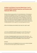 Accident and Sickness Insurance Mock Exam 1 and 2 Combined&sol;2024 Updated Questions and Answers with Rationale 100&percnt; Correct&period;