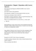 Econometrics- Chapter 3 Questions with Correct Answers