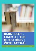 RMIN 5540 - EXAM 3 &vert; 158 QUESTIONS &vert; WITH ACTUAL ANSWERS&excl;&excl;