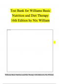 Complete Test bank For Williams Basic Nutrition And Diet Therapy 16th Edition By Nix William&excl; RATED A&plus;