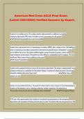 ACLS American Red Cross Final Exam &lpar;Latest 2024&sol;2025&rpar; &period;