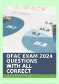 OFAC EXAM 2024 QUESTIONS WITH ALL CORRECT ANSWERS&excl;&excl;