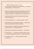 MSSC Maintenance Test Questions and Verified Answers&vert;Graded A&plus;