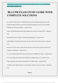 BLS CPR EXAM STUDY GUIDE WITH COMPLETE SOLUTIONS