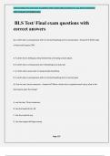 BLS Test&sol; Final exam questions with correct answers