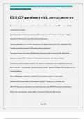 BLS &lpar;25 questions&rpar; with correct answers