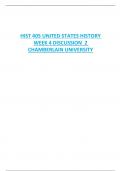 HIST 405 UNITED STATES HISTORY  WEEK 4 DISCUSSION  2  CHAMBERLAIN UNIVERSITY
