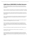 CySA Exam &lpar;2022-2023&rpar; Verified Answers