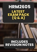 HRM2605 Exam Questions and Answers Pack (Latest Pack 2022) with revision notes!