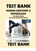 TEST BANK HUMAN ANATOMY & PHYSIOLOGY 11TH GLOBAL EDITION BY ELAINE MARIEB, KATJA HOEHN This is a Test Bank consisting of Practical and Instructors Questions and Solutions for Each Chapter of the Book