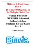 NURS6501 Advanced Pathophysiology Midterm & Final Exam Part 1