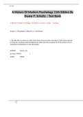 A History Of Modern Psychology 11th Edition By Duane P&period; Schultz &ndash; Test Bank