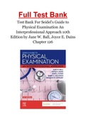 Test Bank For Seidel's Guide to Physical Examination An Interprofessional Approach 10th Edition by Jane W&period; Ball&comma; Joyce E&period; Dains Chapter 126