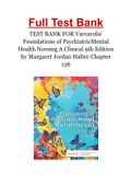 TEST BANK FOR Varcarolis' Foundations of Psychiatric Mental Health Nursing A Clinical 9th Edition by Margaret Jordan Halter Chapter 136