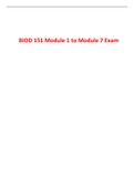 BIOD 151 Module 1, 2, 3, 4, 5, 6, 7 Exam (Latest-2022)/ BIOD 151 A & P 1 Module 1, 2, 3, 4, 5, 6, 7 Exam: Essential Human Anatomy & Physiology I: Portage Learning |100 % Correct Q & A|