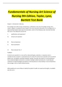 (COMPLETE DOWNLOAD) Fundamentals of Nursing 9th Edition by Taylor, Lynn, Bartlett Test Bank 