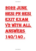 PN HESI Exit V2 EXAM 2022; 160 VERIFIED Q & A