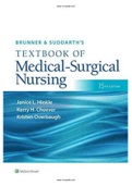 Test Bank For Brunner & Suddarth's Textbook of Medical Surgical Nursing 15th Edition Author(s) Janice L Hinkle, Kerry H. Cheever |All Chapters |Complete|