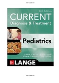 CURRENT Diagnosis and Treatment Pediatrics 24th Edition Hay Levin Test Bank ISBN: 978-1259862908 |Complete Guide A+