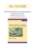 Research Methods and Statistics A Critical Thinking Approach 5th Edition Jackson Test Bank