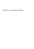 LME3701 Law of Research Portfolio.