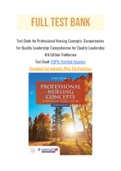 Professional Nursing Concepts Competencies for Quality Leadership Competencies
