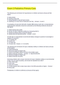 Exam 2 Pediatrics Primary Care Questions And Answers 
