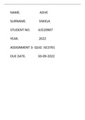 ISC3701 assignment 3 Quiz answers -2022