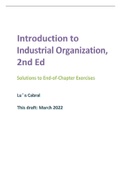 Introduction to Industrial Organization, 2nd Ed Solutions to End of Chapter Exercise