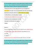 ATI RN NURSING CARE OF CHILDREN PROCTORED EXAM Q & As ALL 100&percnt; CORRECT&sol;VERIFIED ANSWERS BEST EXAM SOLUTION LATEST UPDATE 2022&sol;2023 GRADED A&plus;