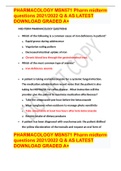 PHARMACOLOGY MSN571 Pharm midterm questions 2021&sol;2022 Q & AS LATEST DOWNLOAD GRADED A&plus;
