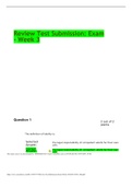 Review Test Submission&colon; Exam - Week 3