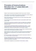 Principles of Communications- McCullers CH&period; 1-7 Latest 2022 with complete solution