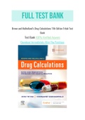 Brown and Mulholland&rsquo;s Drug Calculations 11th Edition Tritak Test Bank
