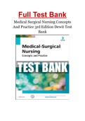 Medical Surgical Nursing Concepts And Practice 3rd Edition Dewit Test Bank