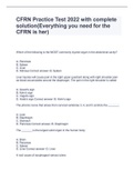 CFRN Practice Test 2022 with complete solution&lpar;Everything you need for the CFRN is here&rpar;