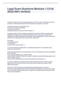 Legal Exam Questions Modules 1-3&semi;Fall 2022&lpar;100&percnt; Verified&rpar;