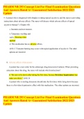 PHARM NR 293 Concept List For Final Examination Questions And Answers Rated A&plus; Guaranteed Satisfaction 2022&sol;2023 Update