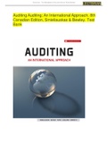 Auditing Auditing; An International Approach. 8th Canadian Edition, Smieliauskas & Bewley. Test Bank