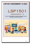 LSP1501 ASSIGNMENT 13 SOLUTIONS 2022