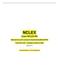 NCLEX Exam NCLEX-PN National Council Licensure Examination(NCLEX-PN)  Test bank with  complete solutions 2022 Version: 5.11   [ Total Questions: 725 and answers] 